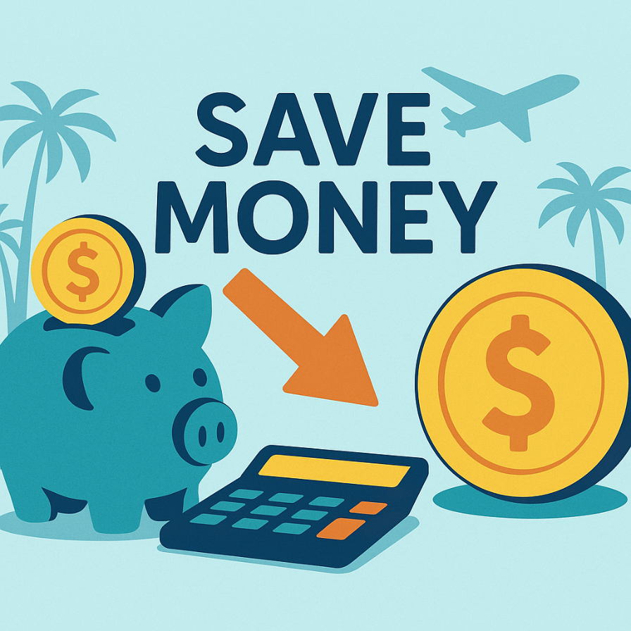 simple illustration of digital nomad money-saving strategy