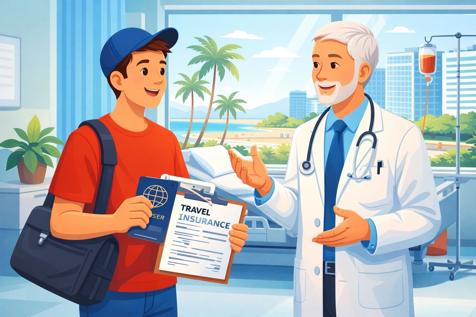digital nomad visiting a hospital abroad showing why proper health insurance is essential